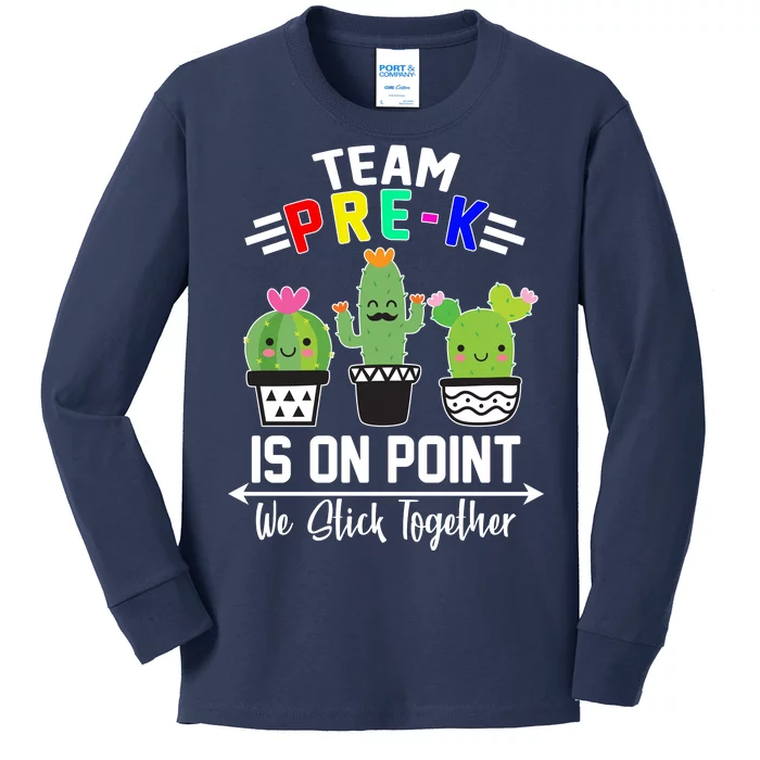 Team Pre-K Is On Point Kids Long Sleeve Shirt