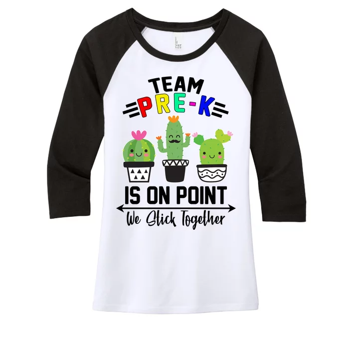 Team Pre-K Is On Point Women's Tri-Blend 3/4-Sleeve Raglan Shirt