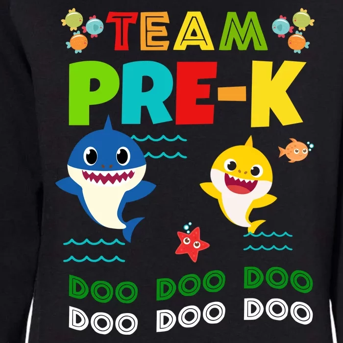 Team Pre-K Shark Doo Doo Doo Womens California Wash Sweatshirt