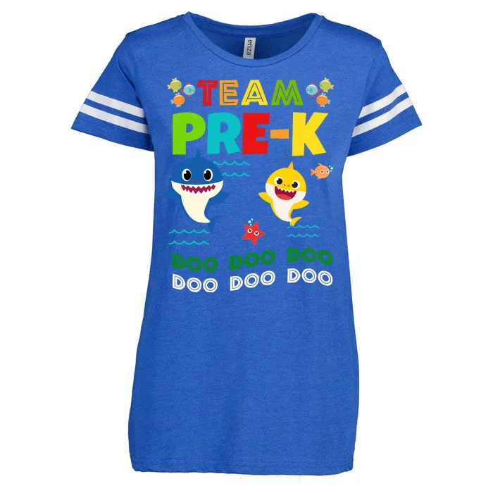 Team Pre-K Shark Doo Doo Doo Enza Ladies Jersey Football T-Shirt