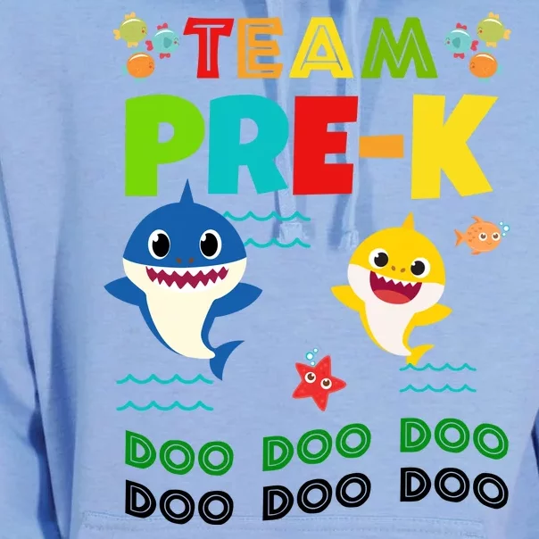 Team Pre-K Shark Doo Doo Doo Unisex Surf Hoodie