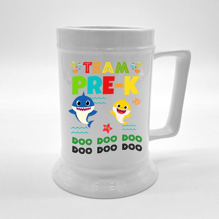 Team Pre-K Shark Doo Doo Doo Front & Back Beer Stein