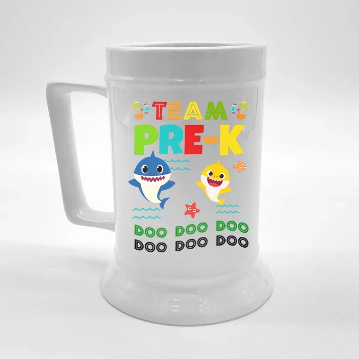 Team Pre-K Shark Doo Doo Doo Front & Back Beer Stein