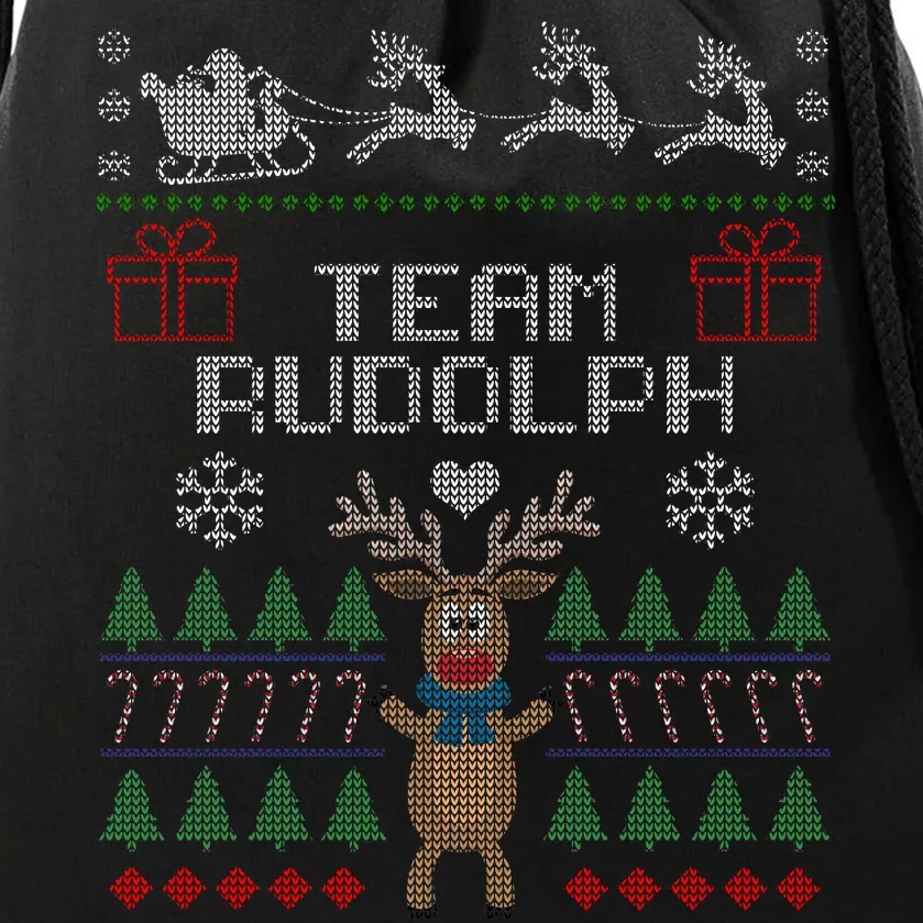 Team Rudolph Ugly Christmas Drawstring Bag