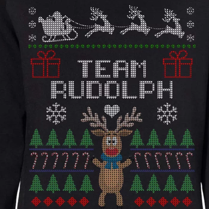 Team Rudolph Ugly Christmas Womens California Wash Sweatshirt