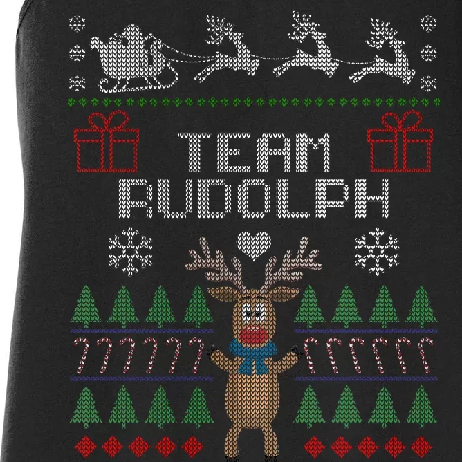 Team Rudolph Ugly Christmas Women's Racerback Tank