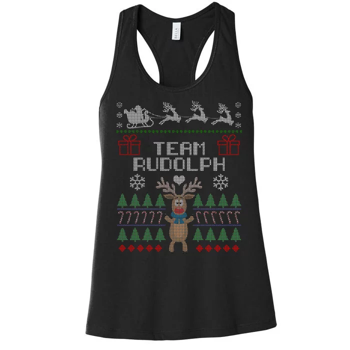 Team Rudolph Ugly Christmas Women's Racerback Tank