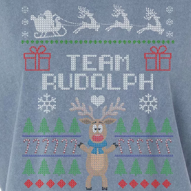 Team Rudolph Ugly Christmas Garment-Dyed Women's Muscle Tee