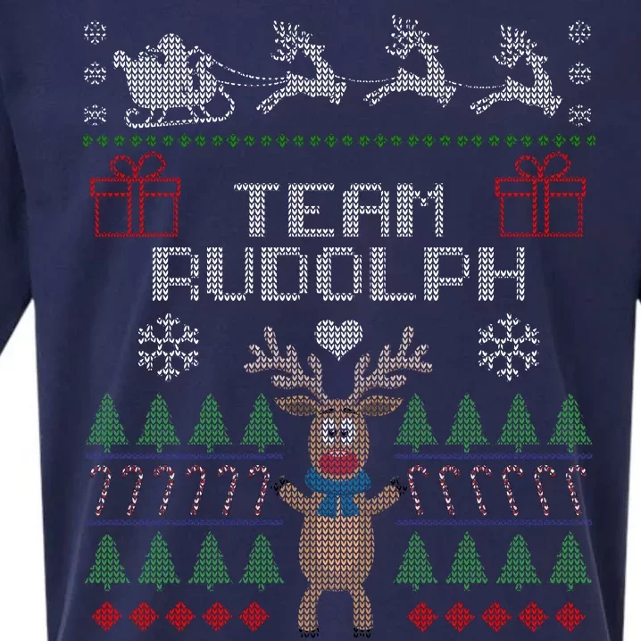 Team Rudolph Ugly Christmas Sueded Cloud Jersey T-Shirt