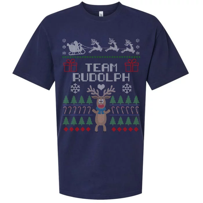 Team Rudolph Ugly Christmas Sueded Cloud Jersey T-Shirt