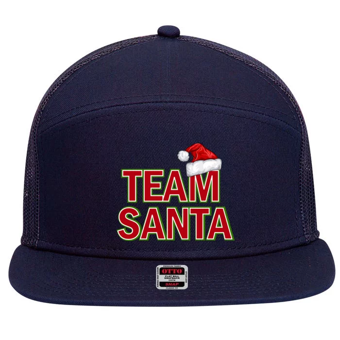 Team Santa Logo 7 Panel Mesh Trucker Snapback Hat