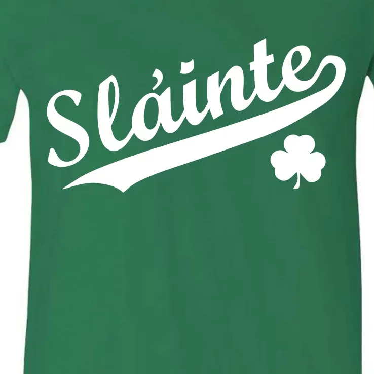 Team Slainte Irish Clover St. Patrick's Day V-Neck T-Shirt