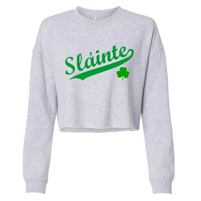 Team Slainte Irish Clover St. Patrick's Day Cropped Pullover Crew