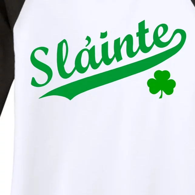 Team Slainte Irish Clover St. Patrick's Day Women's Tri-Blend 3/4-Sleeve Raglan Shirt