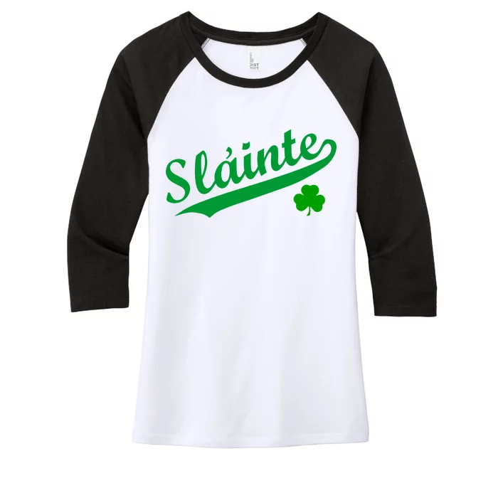 Team Slainte Irish Clover St. Patrick's Day Women's Tri-Blend 3/4-Sleeve Raglan Shirt