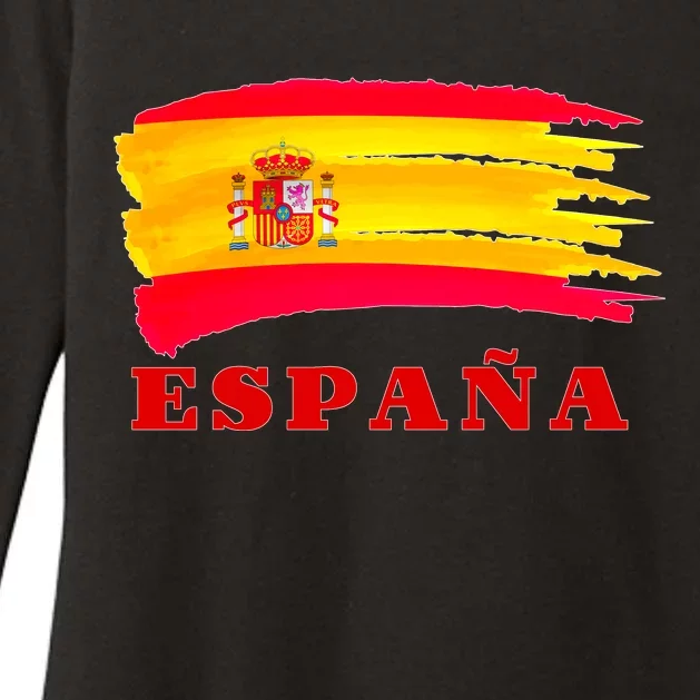 Team Spain Espana Flag Womens CVC Long Sleeve Shirt