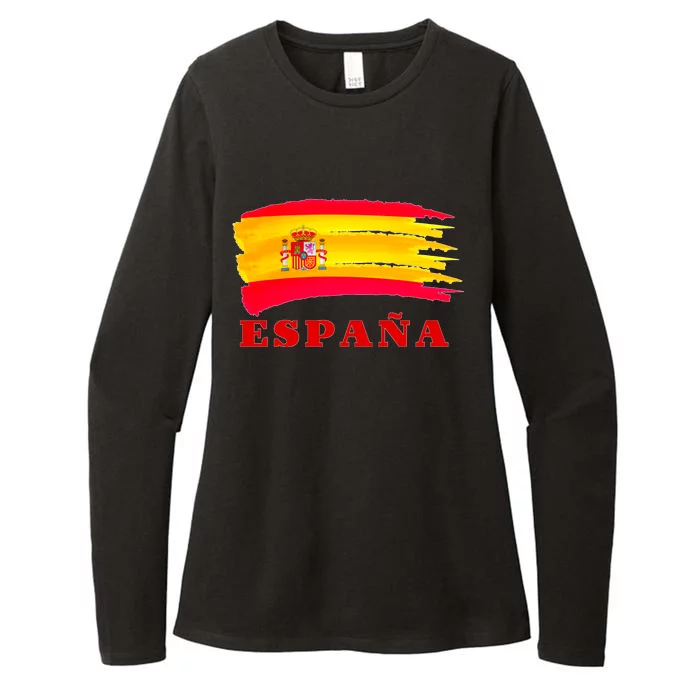 Team Spain Espana Flag Womens CVC Long Sleeve Shirt