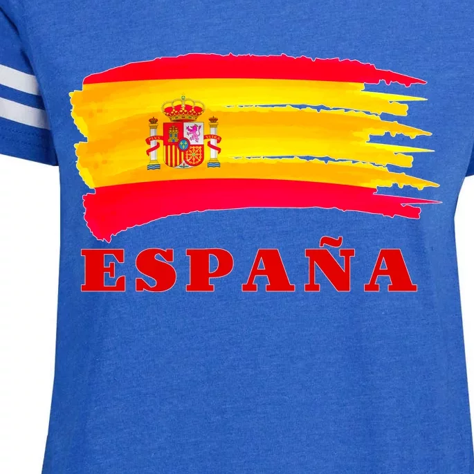 Team Spain Espana Flag Enza Ladies Jersey Football T-Shirt