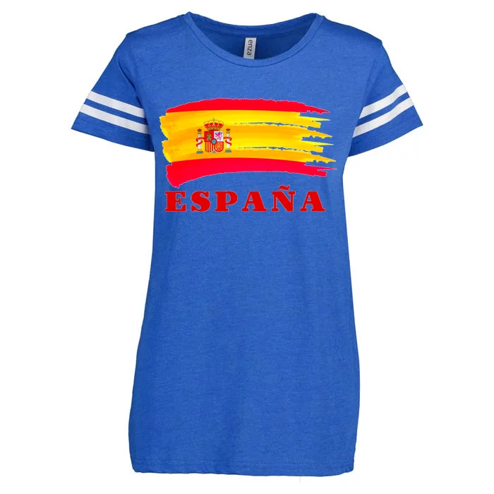 Team Spain Espana Flag Enza Ladies Jersey Football T-Shirt