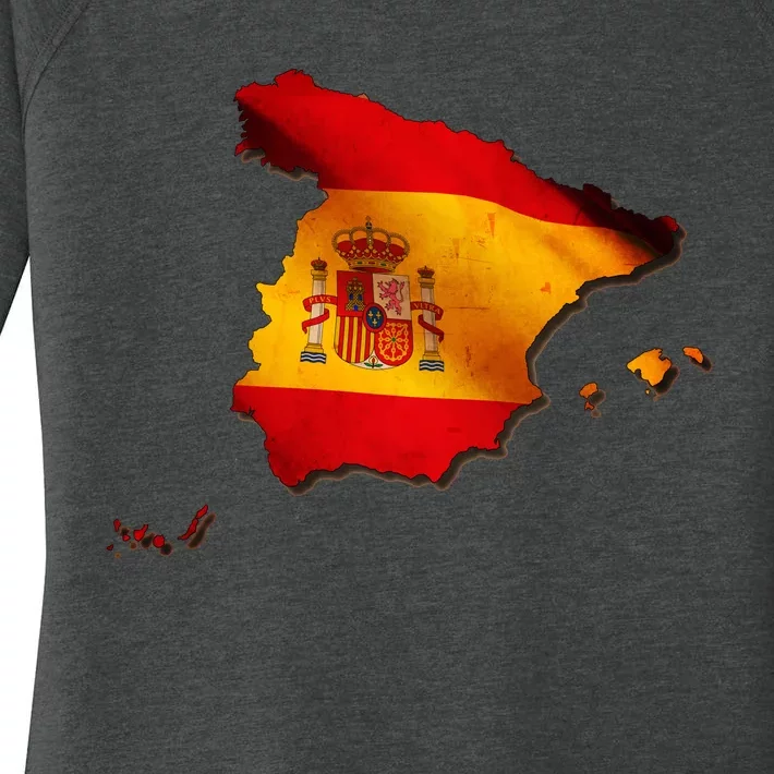 Team Spain Espana Flag Country Map Women's Perfect Tri Tunic Long Sleeve Shirt