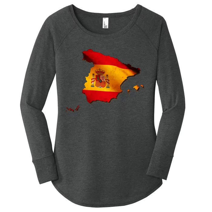 Team Spain Espana Flag Country Map Women's Perfect Tri Tunic Long Sleeve Shirt