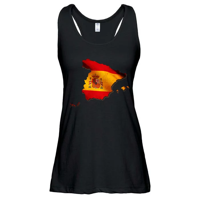 Team Spain Espana Flag Country Map Ladies Essential Flowy Tank