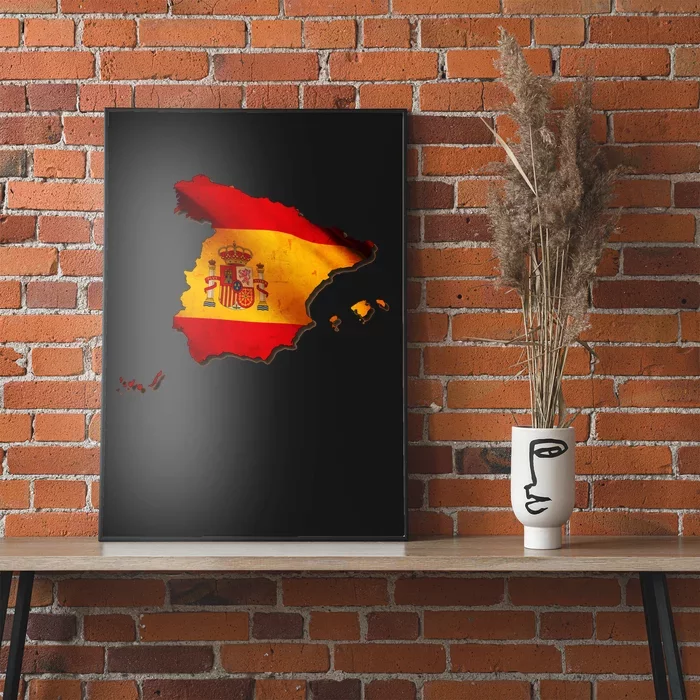 Team Spain Espana Flag Country Map Poster