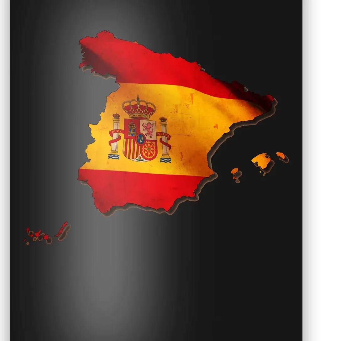 Team Spain Espana Flag Country Map Poster