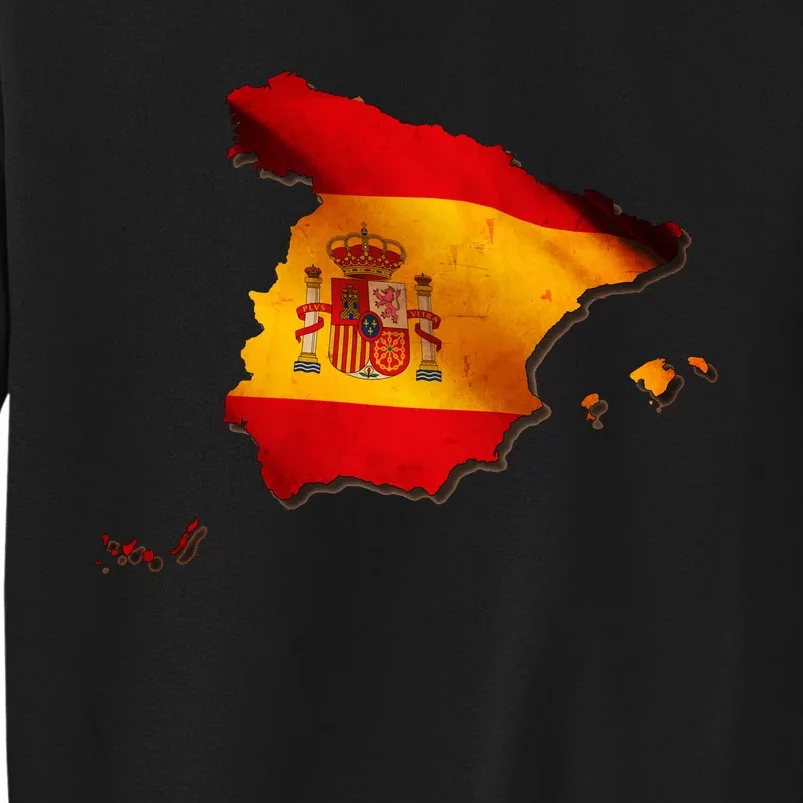 Team Spain Espana Flag Country Map Tall Sweatshirt