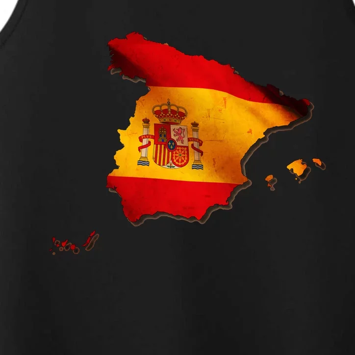 Team Spain Espana Flag Country Map Performance Tank