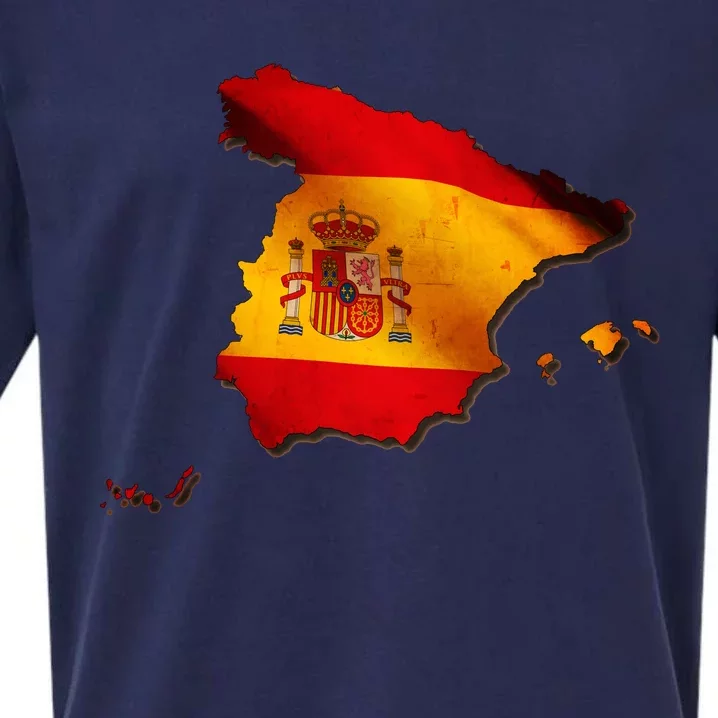 Team Spain Espana Flag Country Map Sueded Cloud Jersey T-Shirt