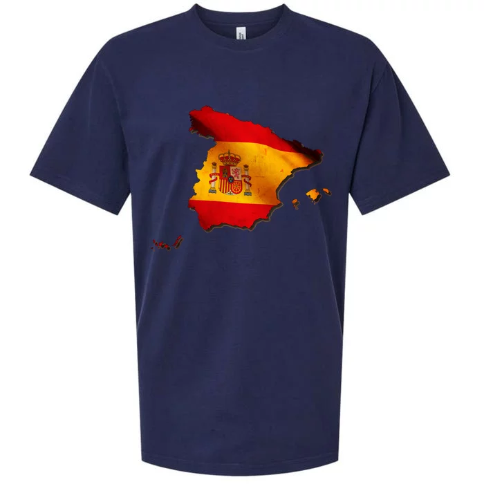 Team Spain Espana Flag Country Map Sueded Cloud Jersey T-Shirt