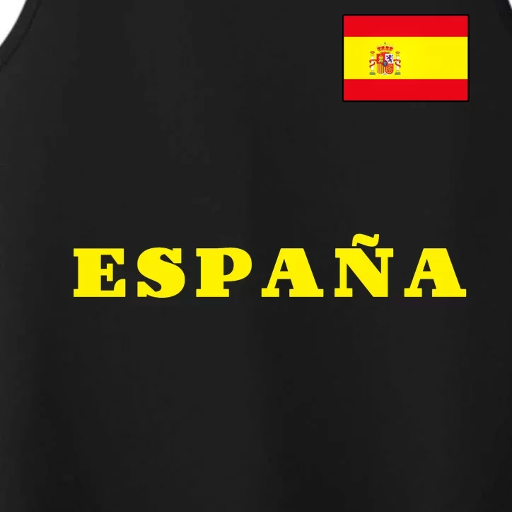 Team Spain Espana Soccer Flag Pride Performance Tank