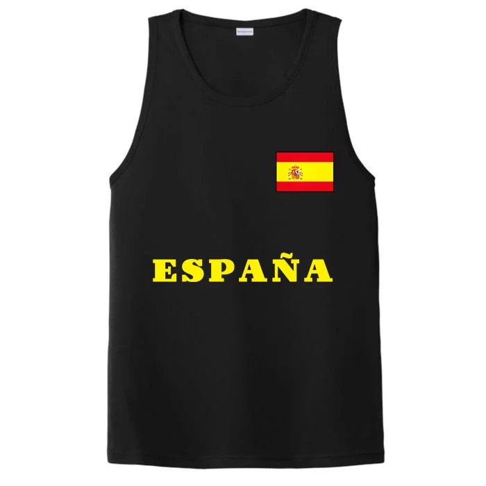 Team Spain Espana Soccer Flag Pride Performance Tank