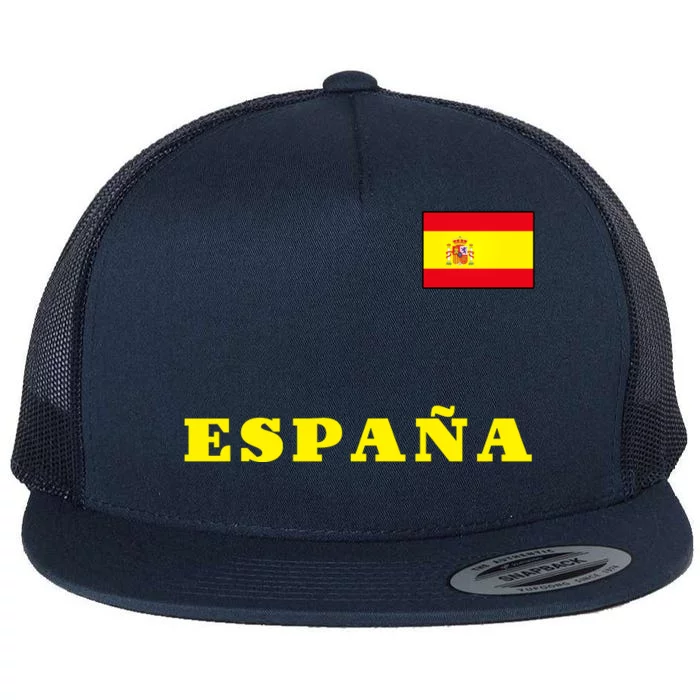 Team Spain Espana Soccer Flag Pride Flat Bill Trucker Hat