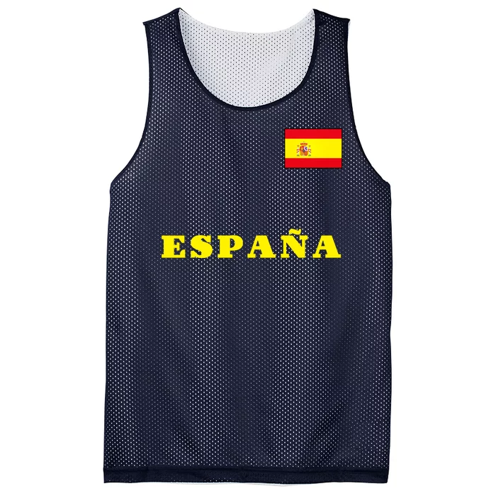 Team Spain Espana Soccer Flag Pride Mesh Reversible Basketball Jersey Tank