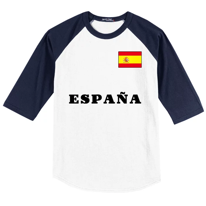 Team Spain Espana Soccer Flag Pride Baseball Sleeve Shirt