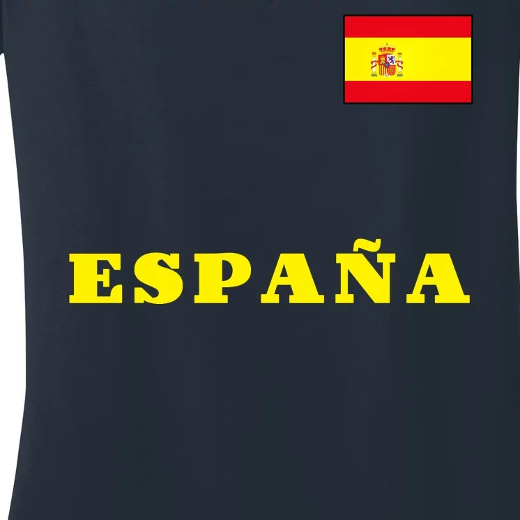 Team Spain Espana Soccer Flag Pride Women's V-Neck T-Shirt