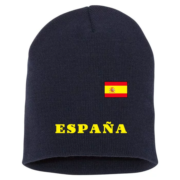 Team Spain Espana Soccer Flag Pride Short Acrylic Beanie