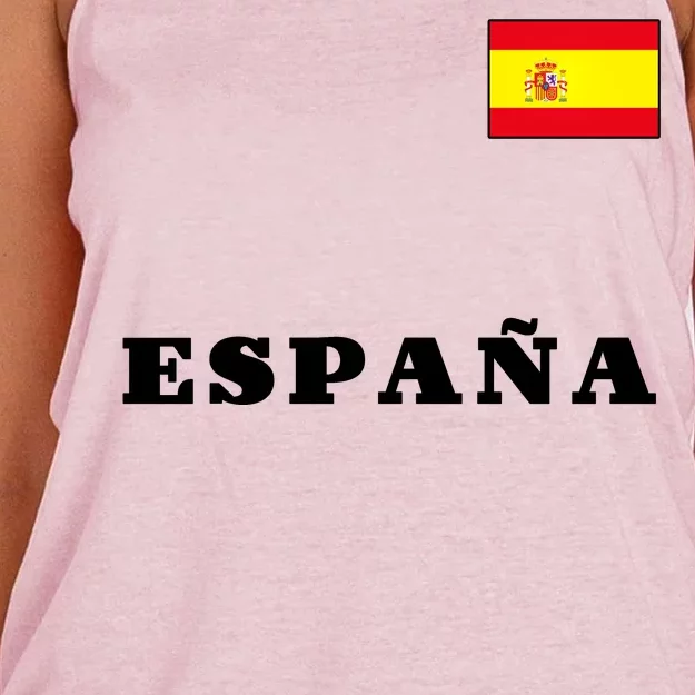 Team Spain Espana Soccer Flag Pride Women's Knotted Racerback Tank