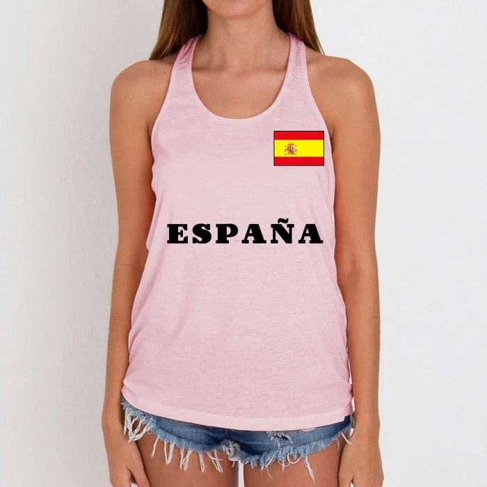 Team Spain Espana Soccer Flag Pride Women's Knotted Racerback Tank