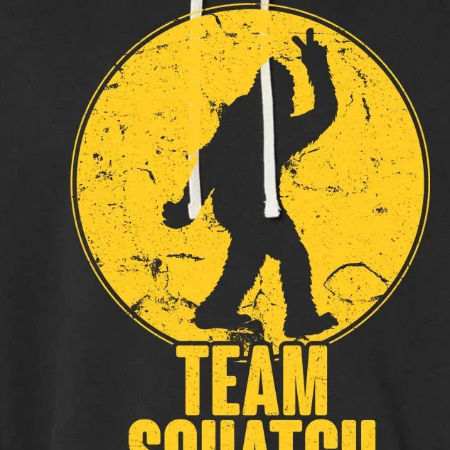 Team Squatch Bigfoot Sasquatch Garment-Dyed Fleece Hoodie