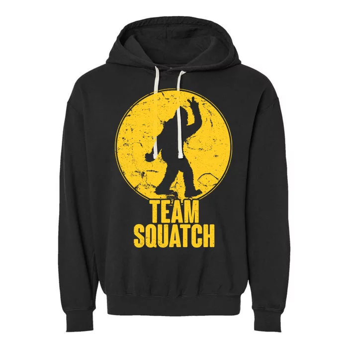 Team Squatch Bigfoot Sasquatch Garment-Dyed Fleece Hoodie