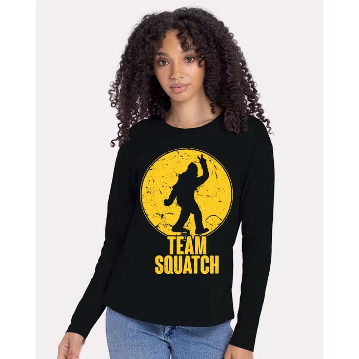 Team Squatch Bigfoot Sasquatch Womens Cotton Relaxed Long Sleeve T-Shirt