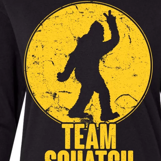 Team Squatch Bigfoot Sasquatch Womens Cotton Relaxed Long Sleeve T-Shirt