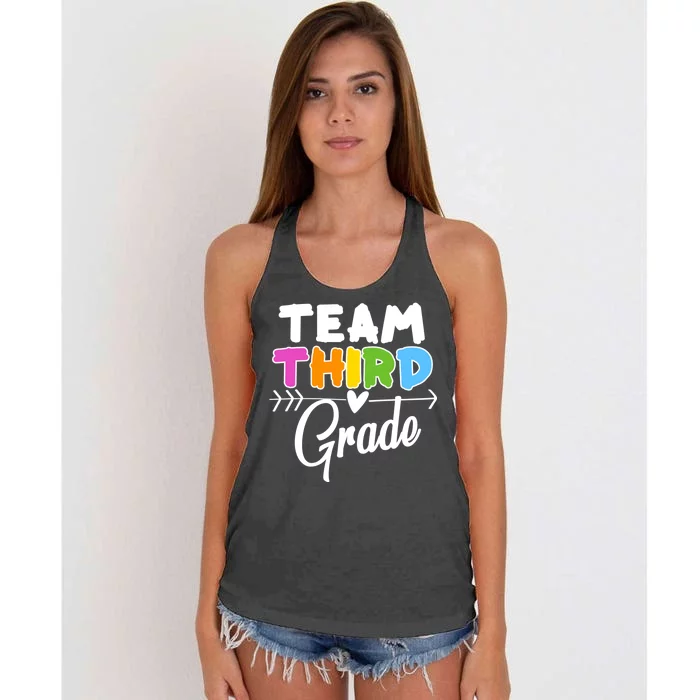 Team Third Grade Arrow Heart Women's Knotted Racerback Tank