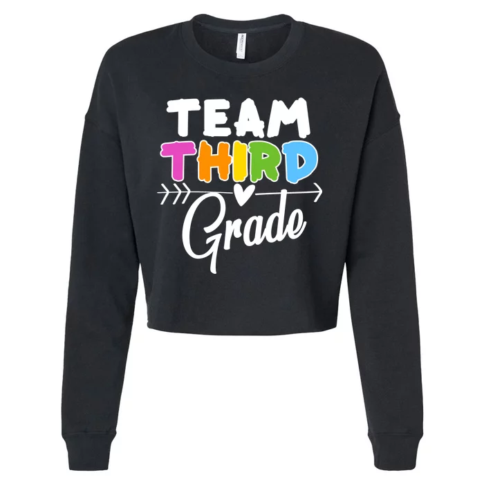 Team Third Grade Arrow Heart Cropped Pullover Crew