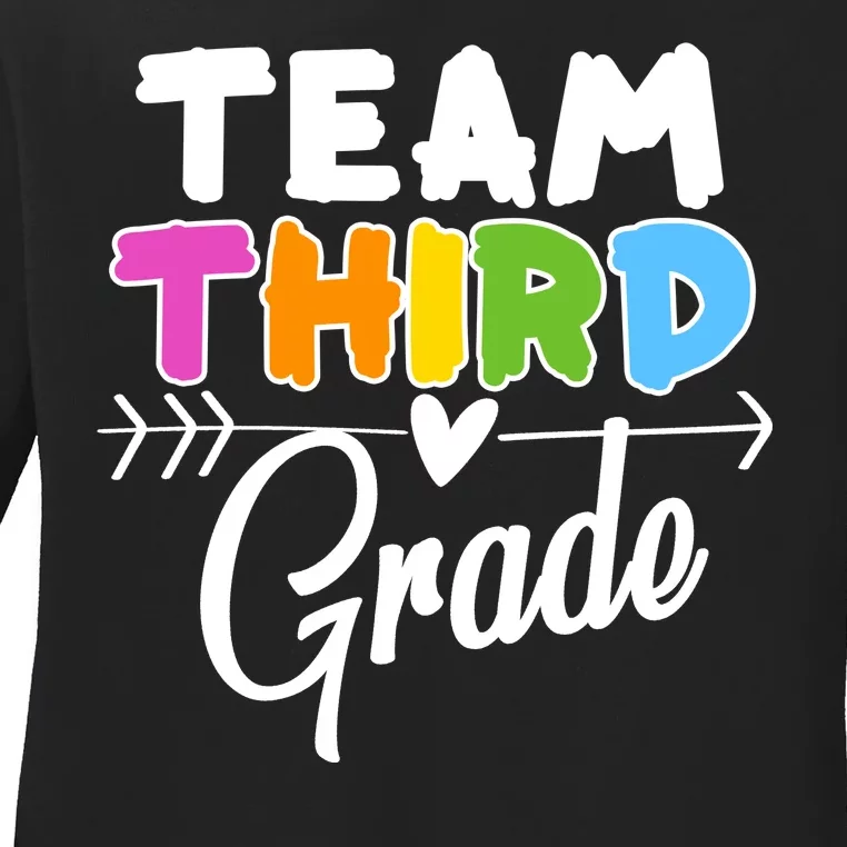 Team Third Grade Arrow Heart Ladies Long Sleeve Shirt