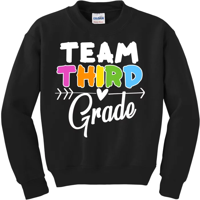 Team Third Grade Arrow Heart Kids Sweatshirt