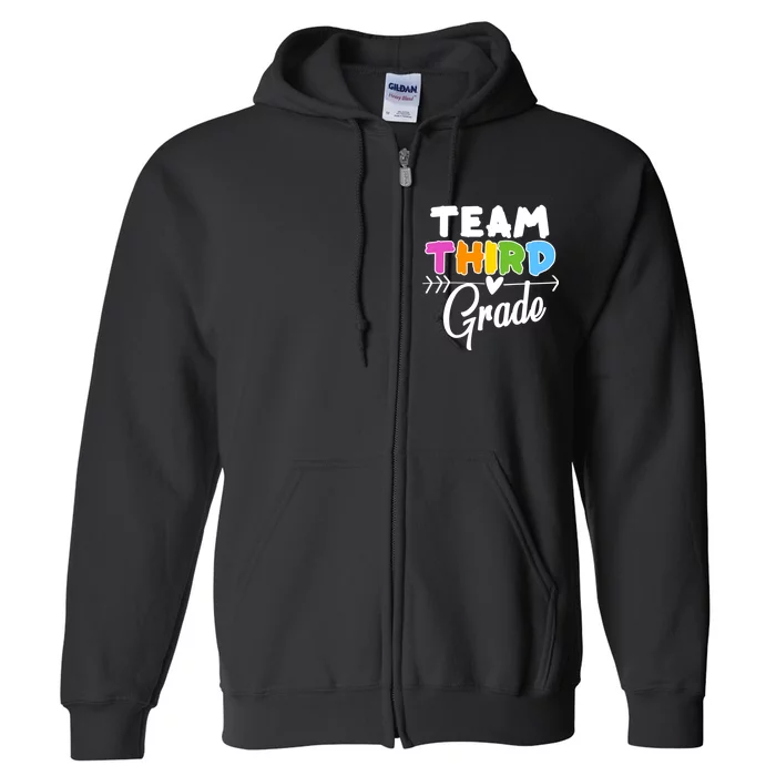 Team Third Grade Arrow Heart Full Zip Hoodie